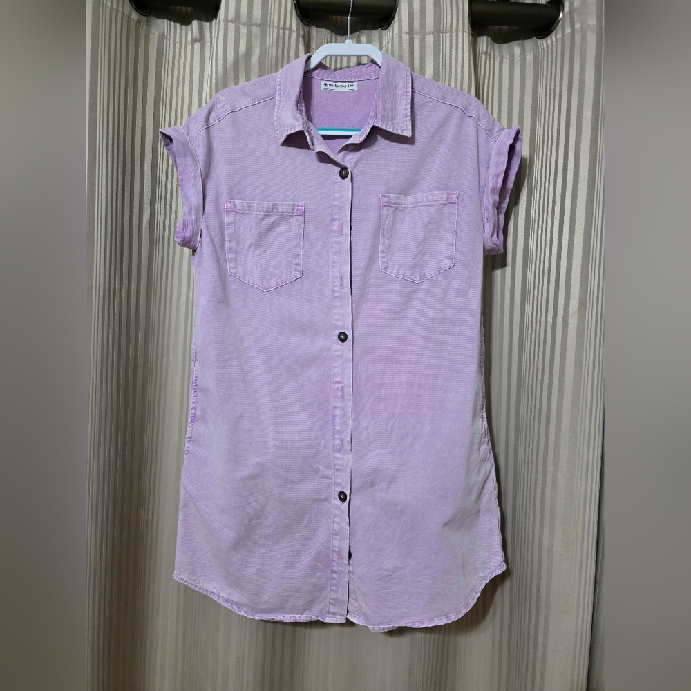 Lavender Button-Down Mini Dress NWOT